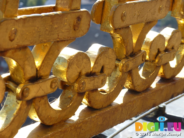 FZ032125 Gold painted railing of spiral church